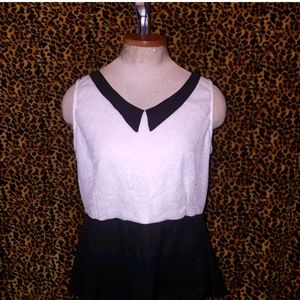 Peplum, peter pan collar top